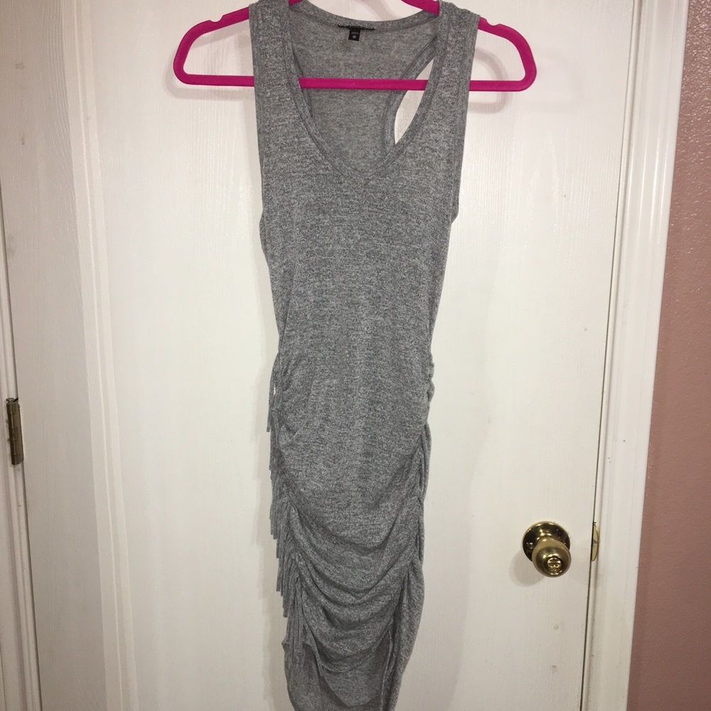 Express midi sweater fringe dress